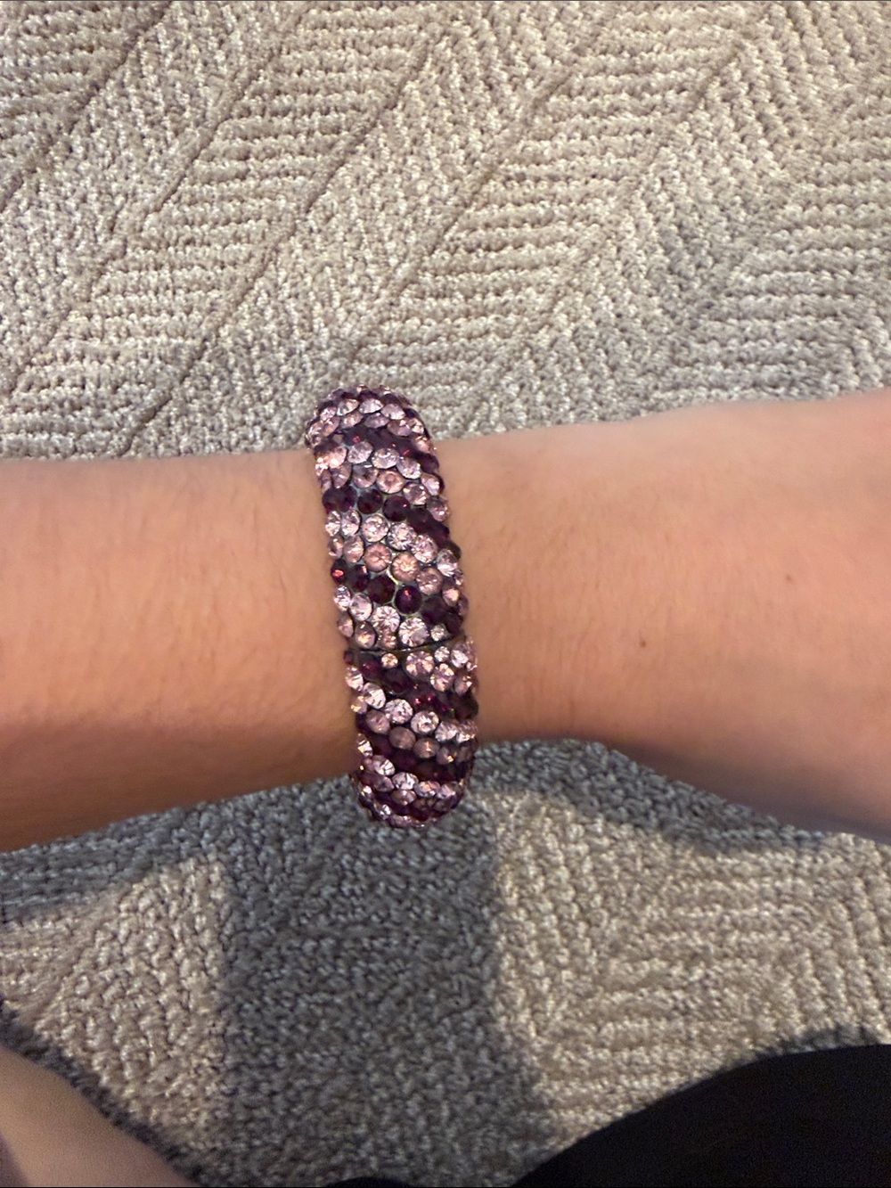 Crystal Pavé Stretch Bracelet - Pink